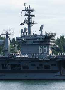 Sailors man the rails - USS Nimitz departs for deployment 2017