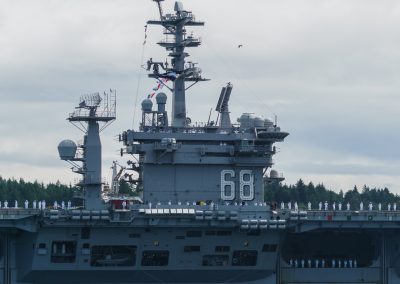 An eagle flies over - USS Nimitz departs for deployment 2017