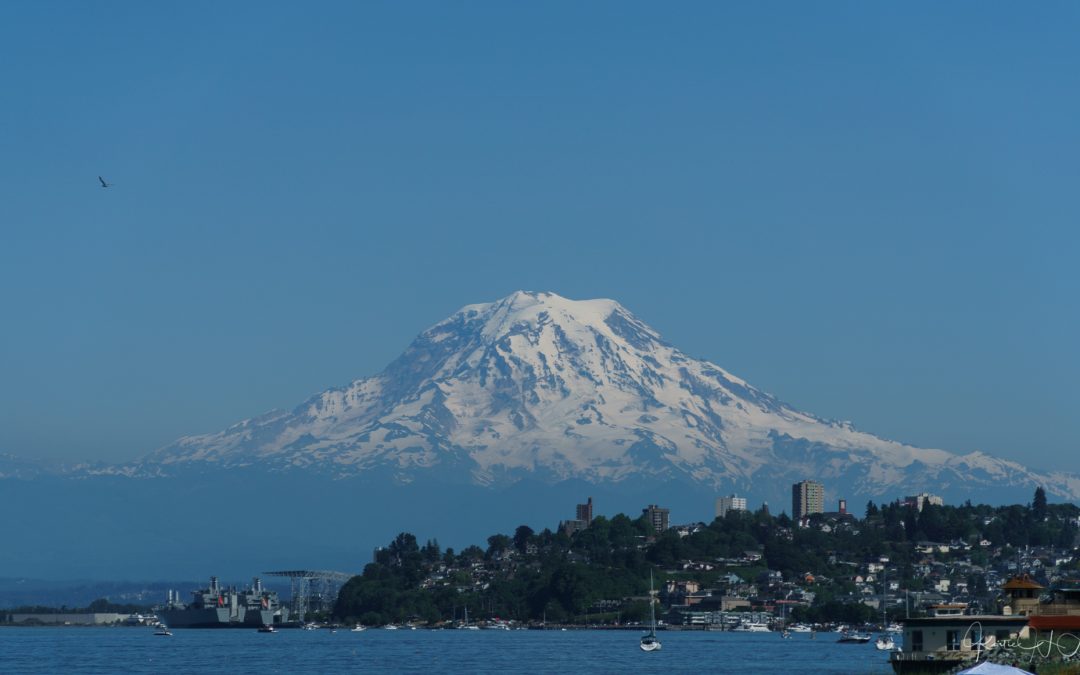 Mount Rainier from Point Ruston in Tacoma, WA